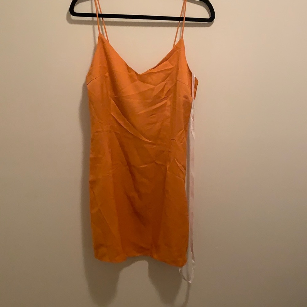 Orange V-Neck Slip Dress